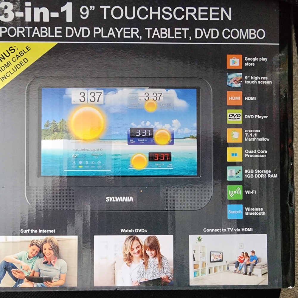 Sylvania 9-Inch Touchscreen Portable DVD Player - Black